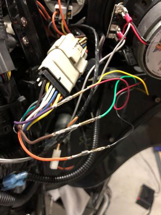 Violet/black is a common wire used by all three SQ-/PTT/SQ+ so I had to find the right combination of combining two wires on the violet/black. Yellow and red from the Homelink ended up being those two wires.