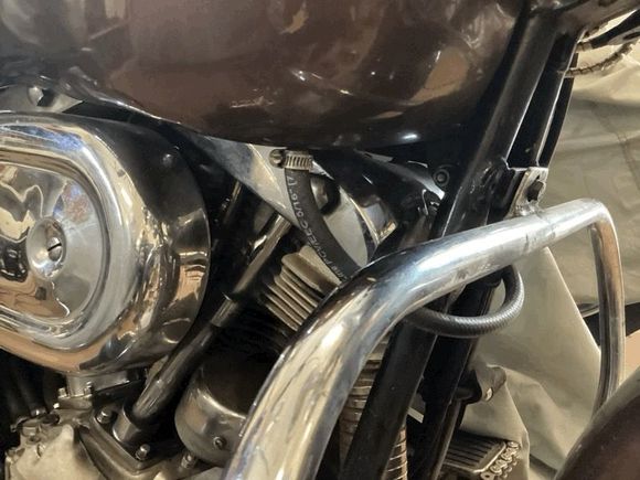A little late to the party but ‘67 FLH. Fuel line in front of down tubes. 
