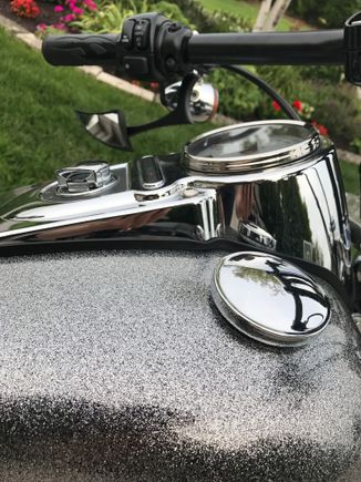 Custom silver flake tank paint