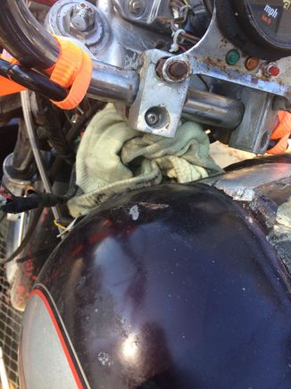 Padding under the tank.... a kids green sweater.