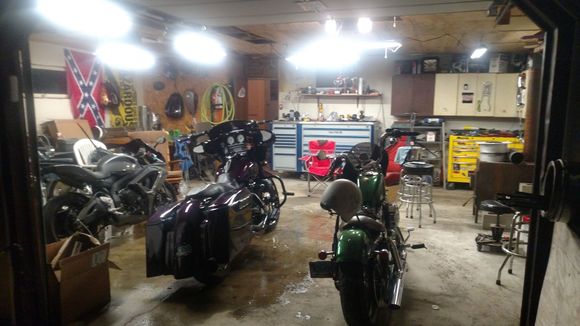 Wife's sportster and my street glide