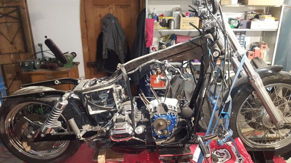 Job done, starting to resemble a motor bicycle again.