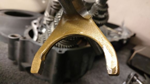 This is the.other shift forks.  Notice the wear on it?