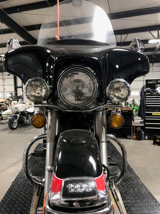 light bar was bent, repaired fairing and NOS mirrors added