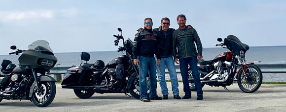 Three Amigos, I'm in the middle. Another winter day ride in Florida! 