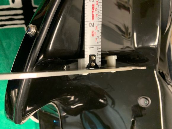 Measurement of spacers on left side of fairing.