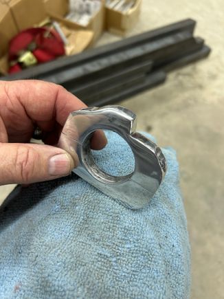Got the tab on  and polished it ! If ya look real close you can see the piece of stainless on the tab that's still in there on the tab 
