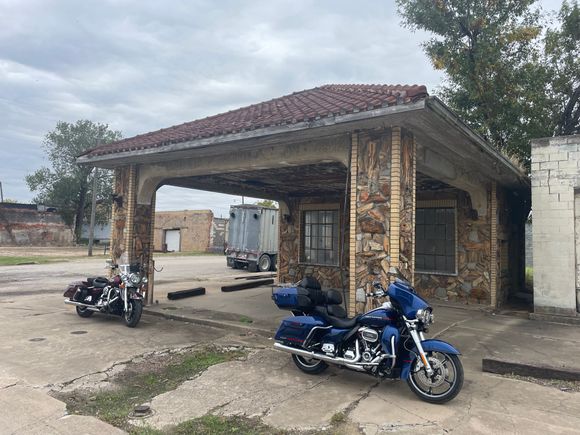 
The station is made of petrified wood. Grandview, TX