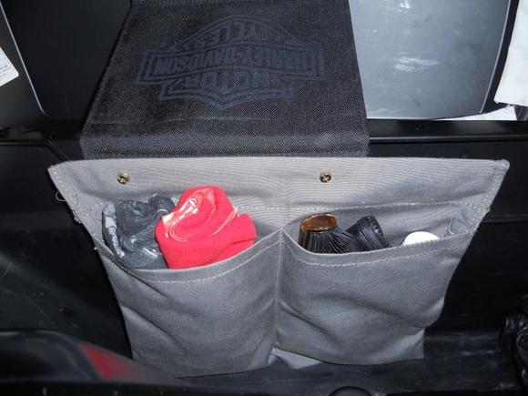 Ride side internal bag full with momma crap