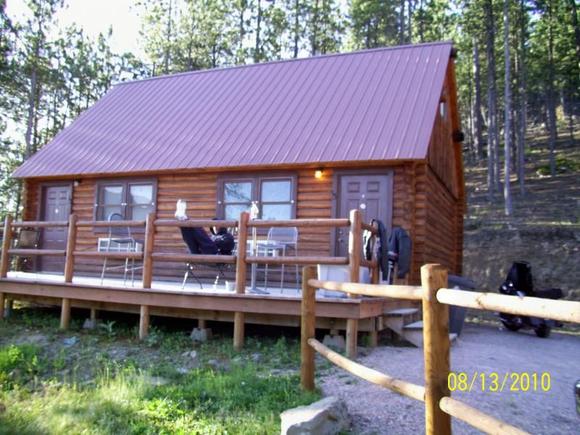 Our cabin in Sturgis this year, and me trying to shrug off a hangover!