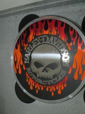 This is a table top we made at work. It is threee layers of Aluminum riveted together to make the 3D effect.