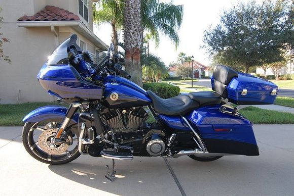 Blue - 2012 Road Glide Custom CVO in Candy Cobalt/Twilight Blue with Real Smoke Graphics