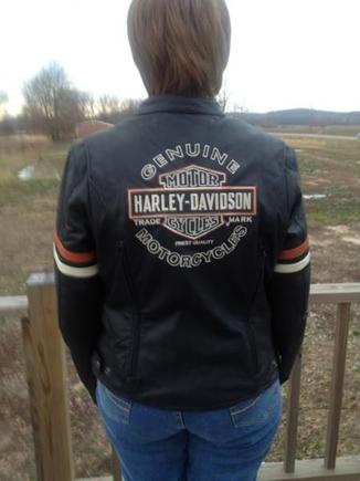 This is the back of the wifes new jacket.