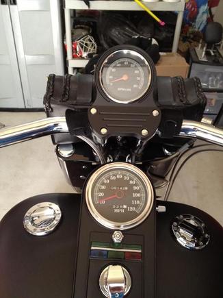 Painted the tach bracket and cup with Plasti Dip