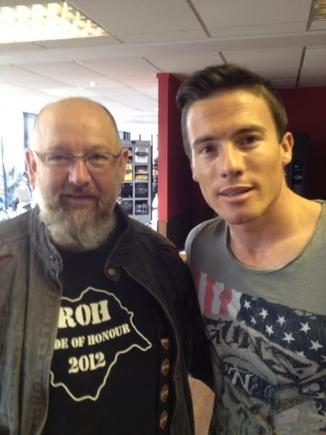 Me with James Tosland at the new Harley dealer in 
Leeds early this summer,