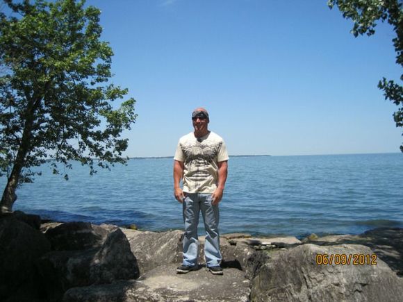 Me at Lake Erie during Ohio Bike Week