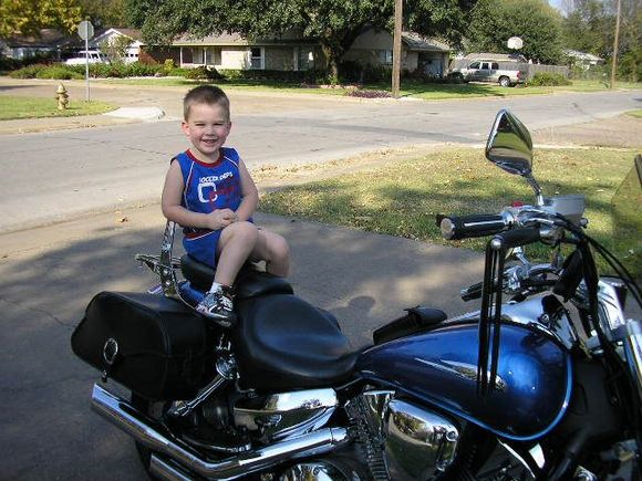 My 4yr old. He loves to ride too.