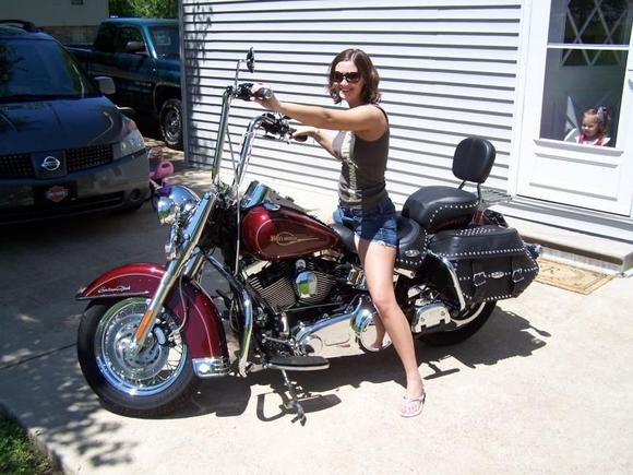 My wonderful wife, Alisha, and our 2 year old standing inside the door wanting to go for a ride!