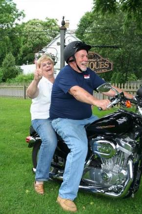 IMG 7920 THE BLONDE IS REASON I QUIT RIDING IN 52 WE HAVE 11 GRANDCHILDREN SO I GUESS IT WAS WORTH IT. MISSED MY 1947 MODEL 61 HARLEY THO, RODE JR, AND SENIOR YEAR IN HIGH SCHOOL