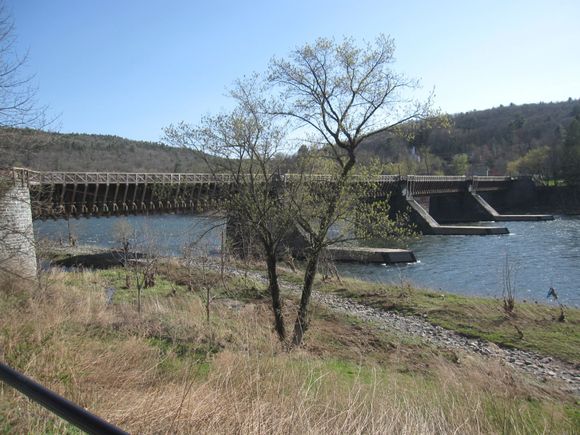 This is the oldest existing wire suspension bridge in the US. Same guy who designed the Brooklyn Bridge.