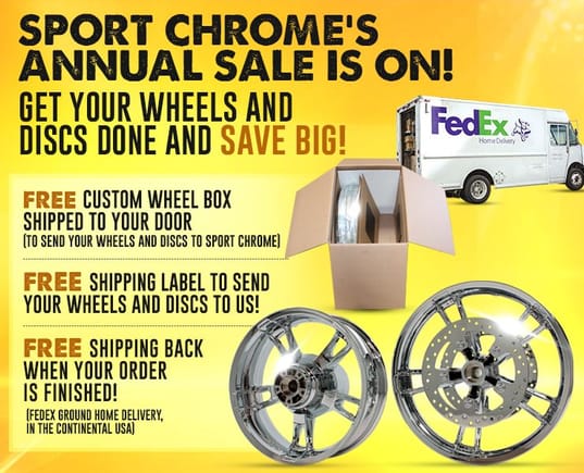 Get Your Wheels Chrome Plated! Annual Sale from Sport Chrome!