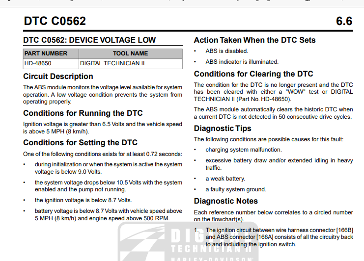 CO562 ABS low voltage code Harley Davidson Forums
