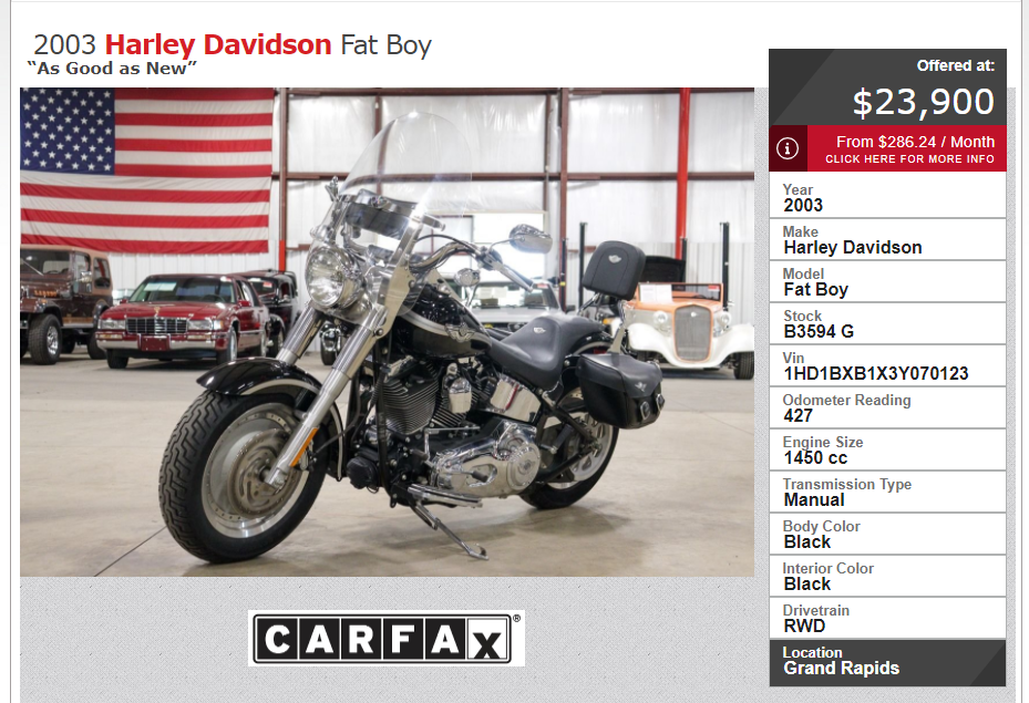 2003 harley davidson fatboy deals for sale