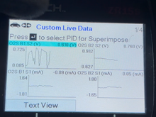 This is the live data from all 4 oxygen sensors. The only one with a correct pulse is bank1 sensor2.