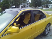 black and yellow seat covers