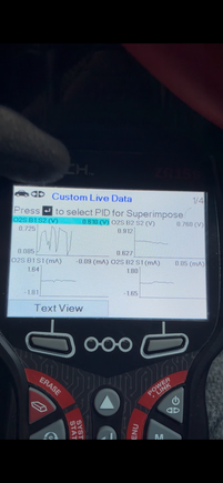 This is the live data from all 4 oxygen sensors. The only one with a correct pulse is bank1 sensor2.