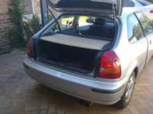 honda civic boot. custom mad back dash ready for speakers