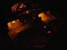 Interior glow at night.
