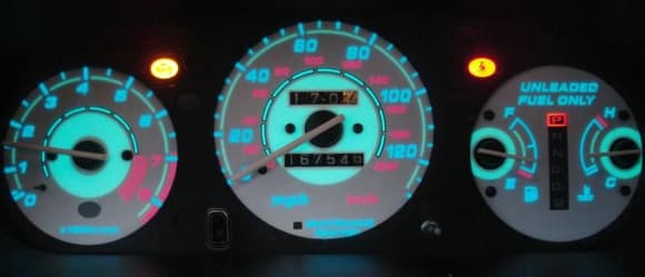 reverse glow gauges...im trying to change the color it lights up. but no clue on how to do it. is it possible to change the way the colors glow?