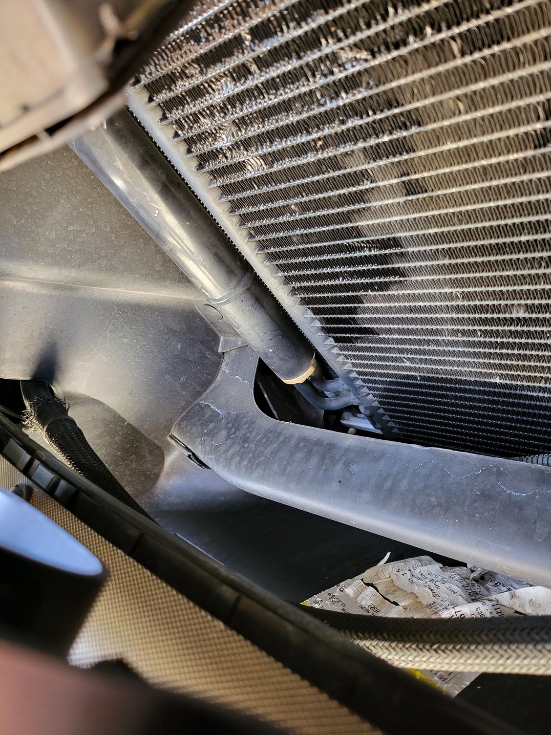 spots upper-left and lower-left of condenser