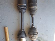 The Axle on the left is the Cardone.  The one on the right is the original.