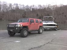 2006 Hummer H3 pulling 2000 Tige 2100v