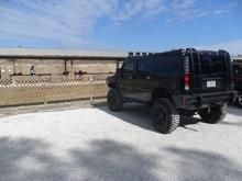 Parked at the gun range.