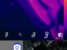 Taken from the top, right where the upper hose meets the radiator inlet. Again, not interested in actual temp, just interested in temp difference between top and lower radiator to determine if it's actually cooling the fluid. 