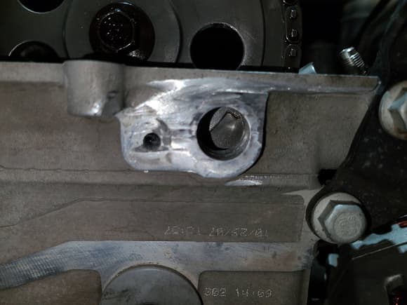 Position of cam sensor hole when viewed from the front of the vehicle looking towards the engine.