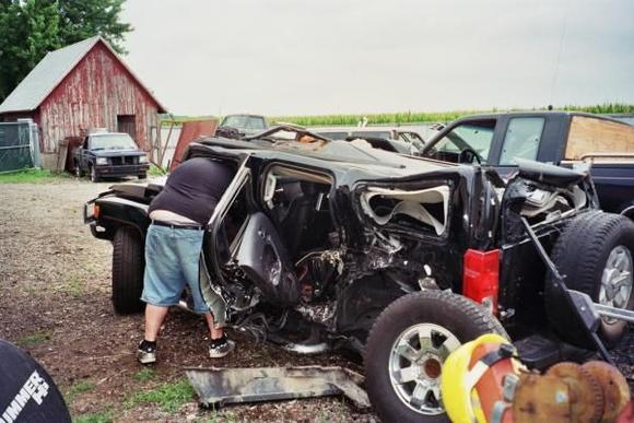 Other driver (in a full sized Chevy 4x4) ran a stop sign and hit us in the driver's door at about 60mph.  We were going 55mph with the cruise set (we had no stop sign).