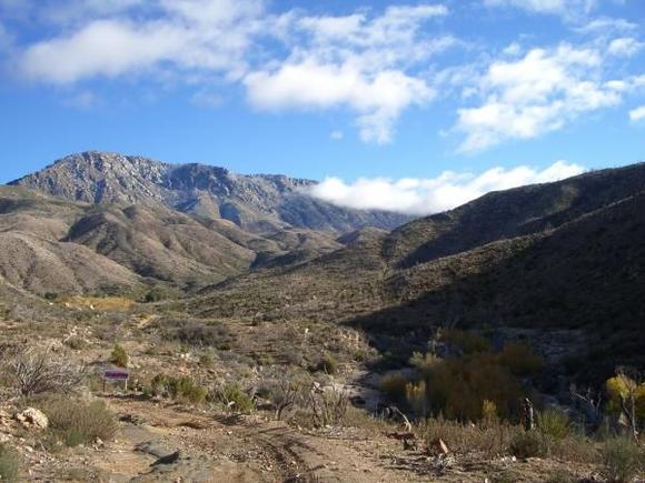 Middle of nowhere in Baja, You will notice a race sponsor sign down the road.