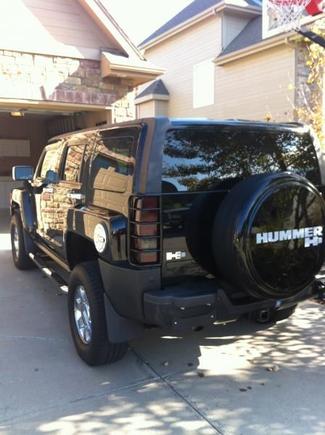 Added black tail light guards-- pain to install
