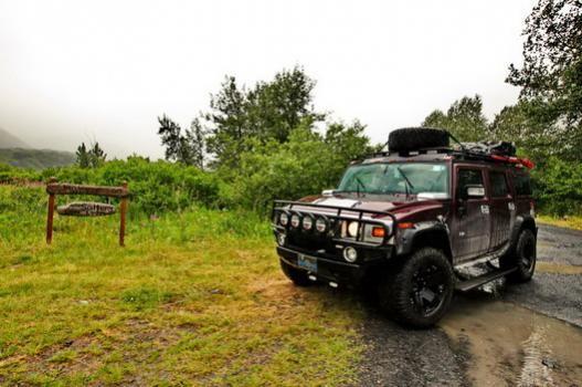 Exiting the ATV trails near Saltery Lake, Kodiak Alaska