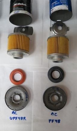 UPF48R uses silicone backflow valve and different spring. Black can vs. blue.  