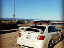 Parked at Cowell's about to go surfing.