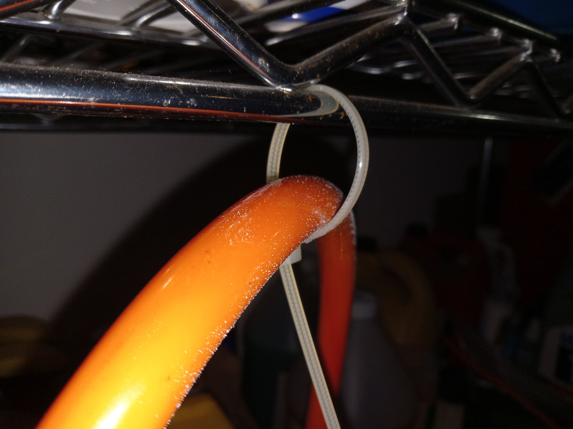 First tie-wrap attached, but NOT tightened fully