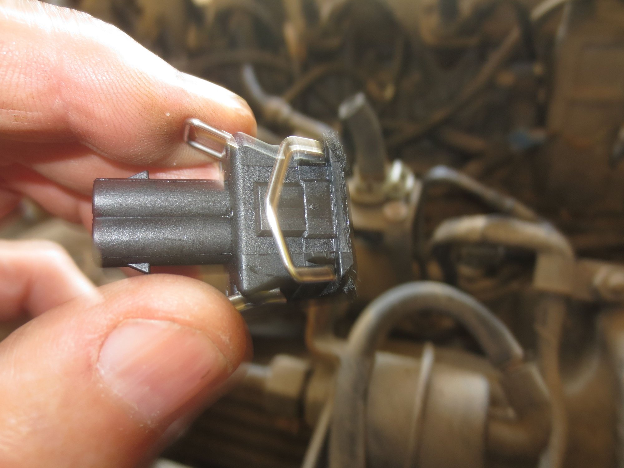 Close up of the injector connector type used