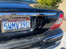 Hole on right side. Please ignore the dirtyness of car