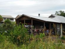 Skippers fish camp from the water