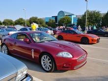 My car in the Jaguar lineup next to a F-Type